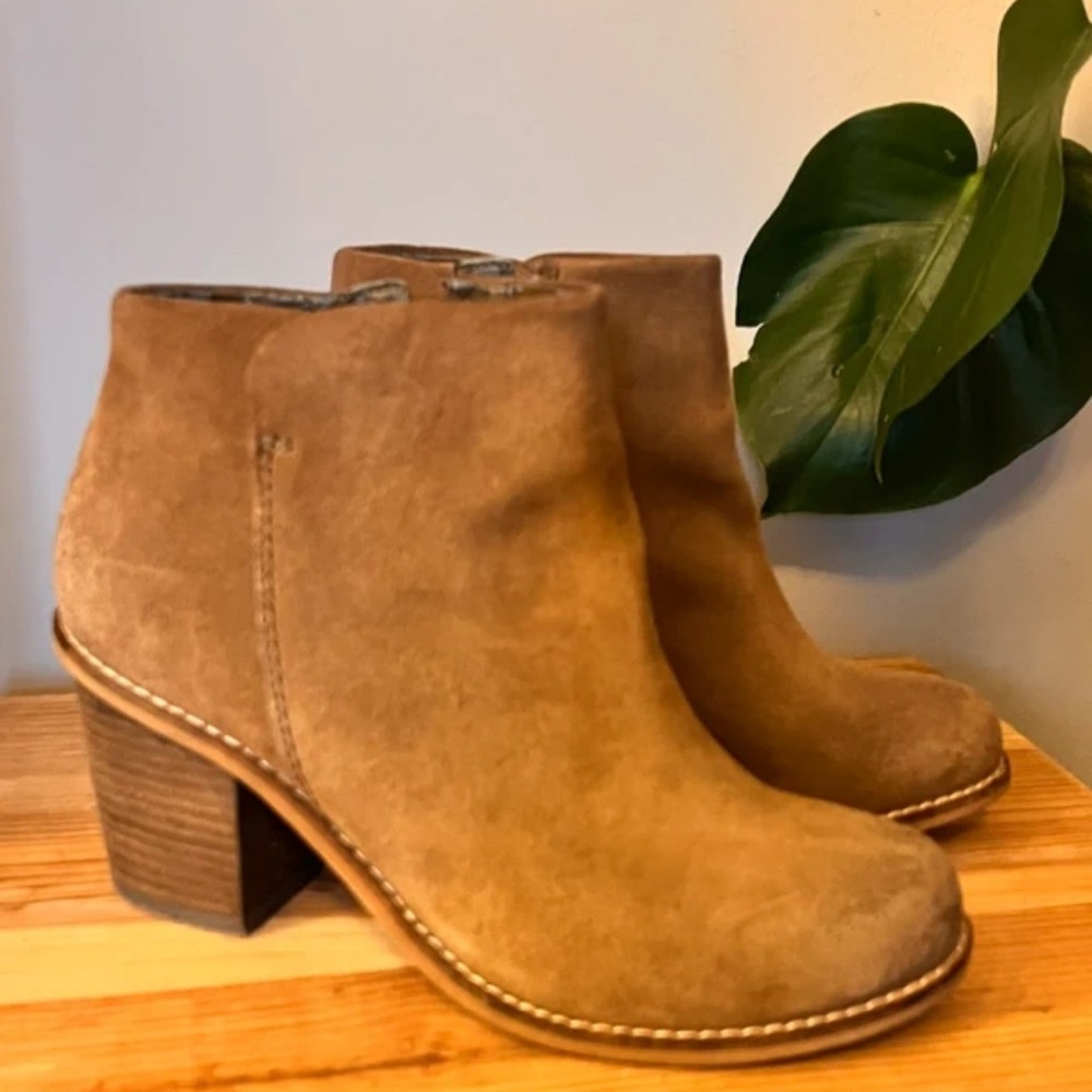 Clarks Tan Heeled Ankle Boots